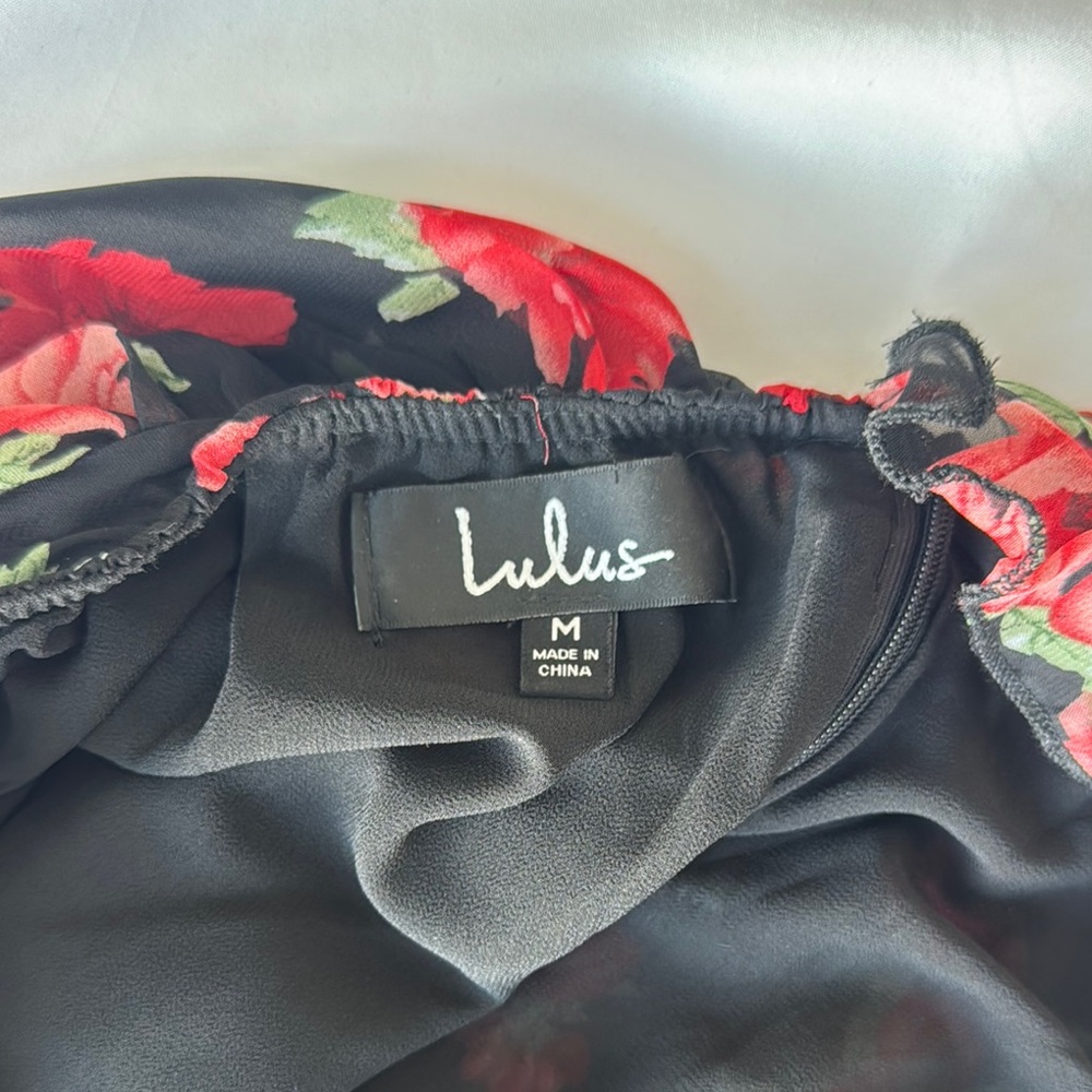 Lulu's Floral Print Chiffon Halter Maxi Dress, Backless - M - Picture 7 of 12